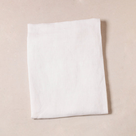 White - Bhagalpuri Handloom Pure Linen Precut Fabric (1.5 Meter)