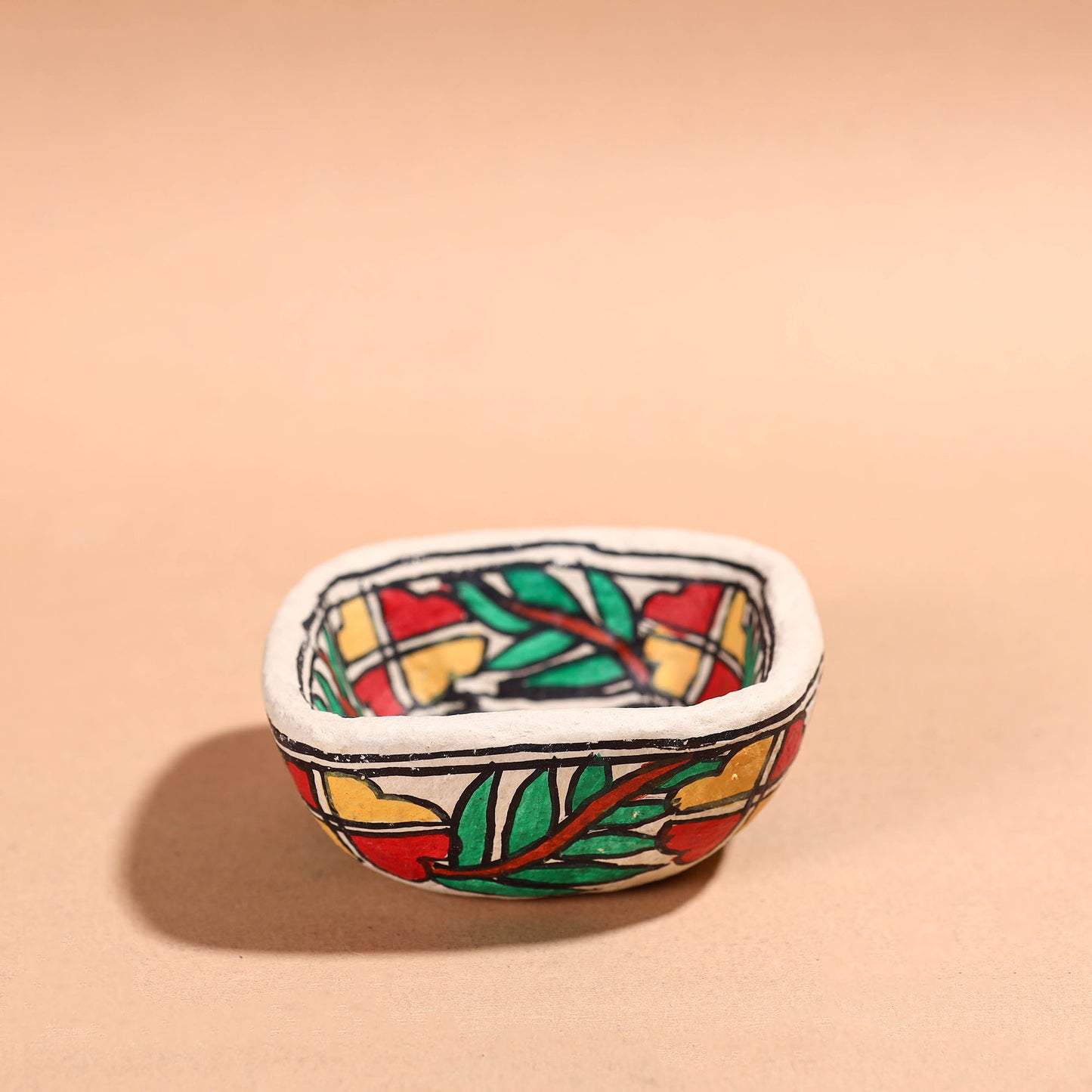 Handpainted Madhubani Paper Mache Bowl - Small