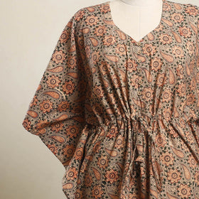 Buy Multicolor Kalamkari Block Print Cotton Kaftan