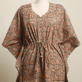 Buy Multicolor Kalamkari Block Print Cotton Kaftan