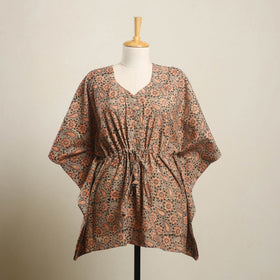 Buy Multicolor Kalamkari Block Print Cotton Kaftan