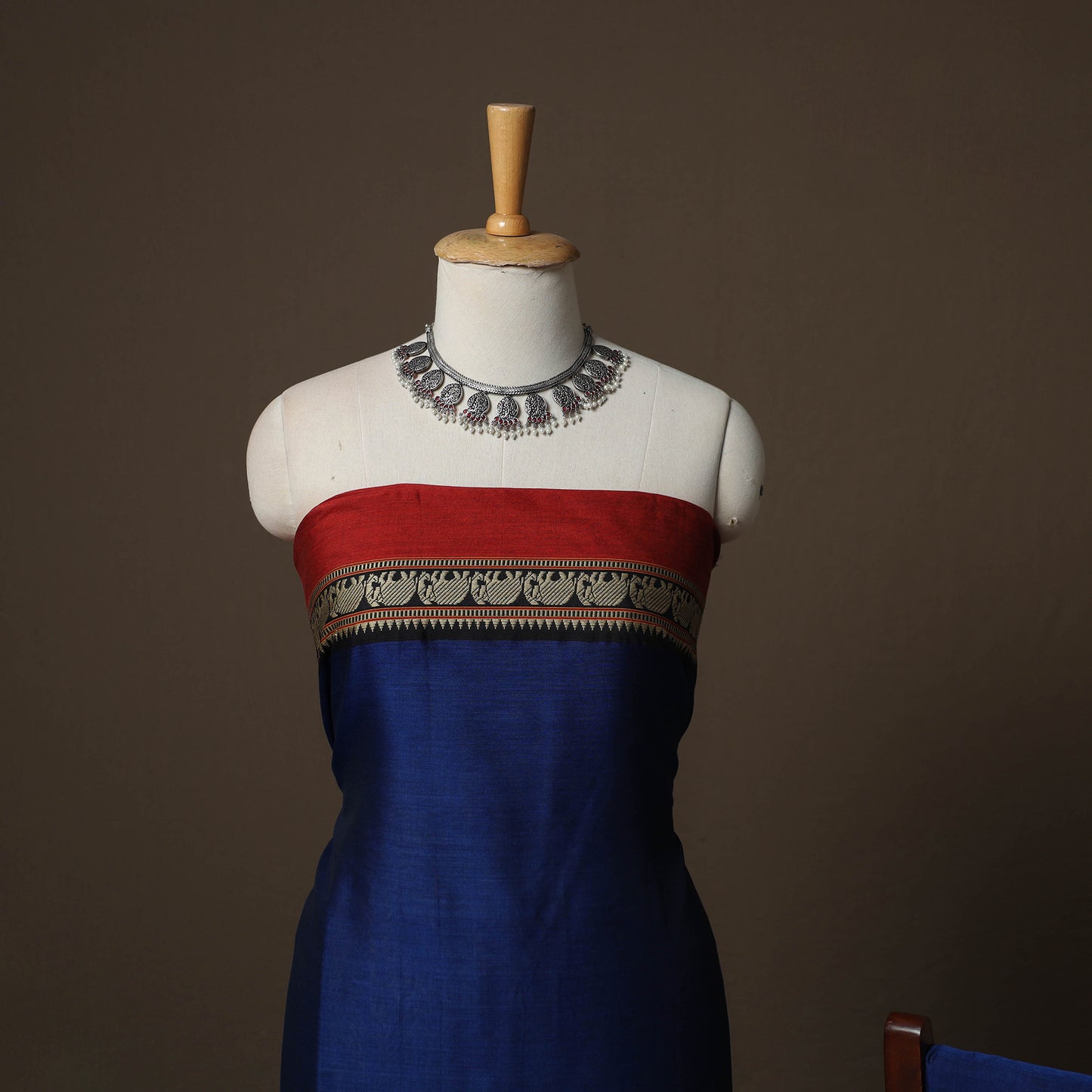 Dharwad Mercerised Cotton 3pc Unstitched Dress Material Suit Set with Woven Border 30
