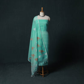 Jamdani Pure Handloom Muslin 2pc Unstitched Dress Material Kurta Set 28
