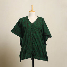  Green Bagh Block Print Cotton Kaftan