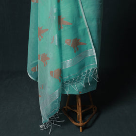 Jamdani Pure Handloom Muslin 2pc Unstitched Dress Material Kurta Set 28