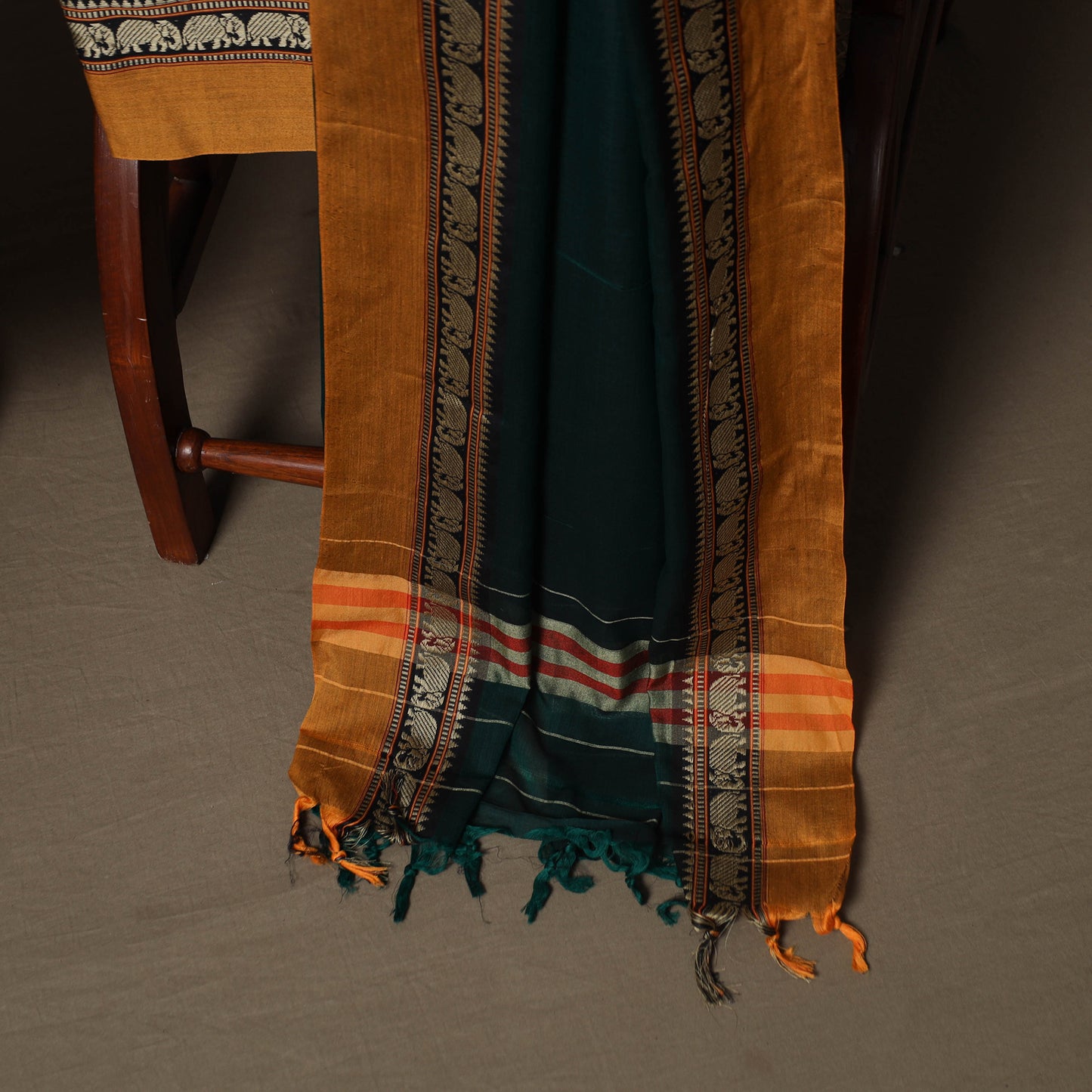 Dharwad Mercerised Cotton 3pc Unstitched Dress Material Suit Set with Woven Border 31