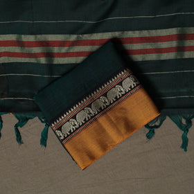 Dharwad Mercerised Cotton 3pc Unstitched Dress Material Suit Set with Woven Border 31