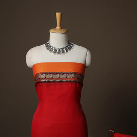 Dharwad Mercerised Cotton 3pc Unstitched Dress Material Suit Set with Woven Border 34