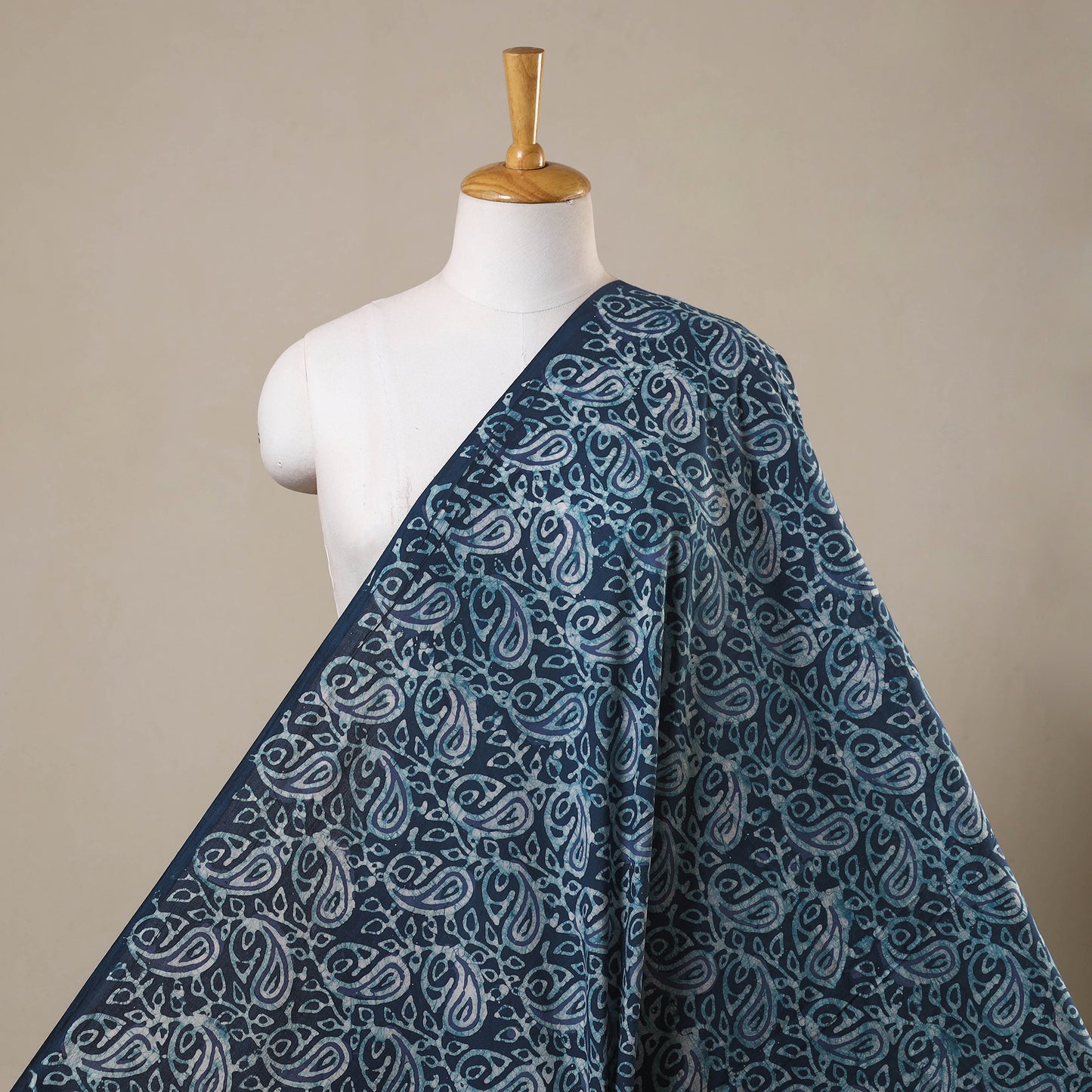 Blue Hand Batik Print Cotton Fabric
