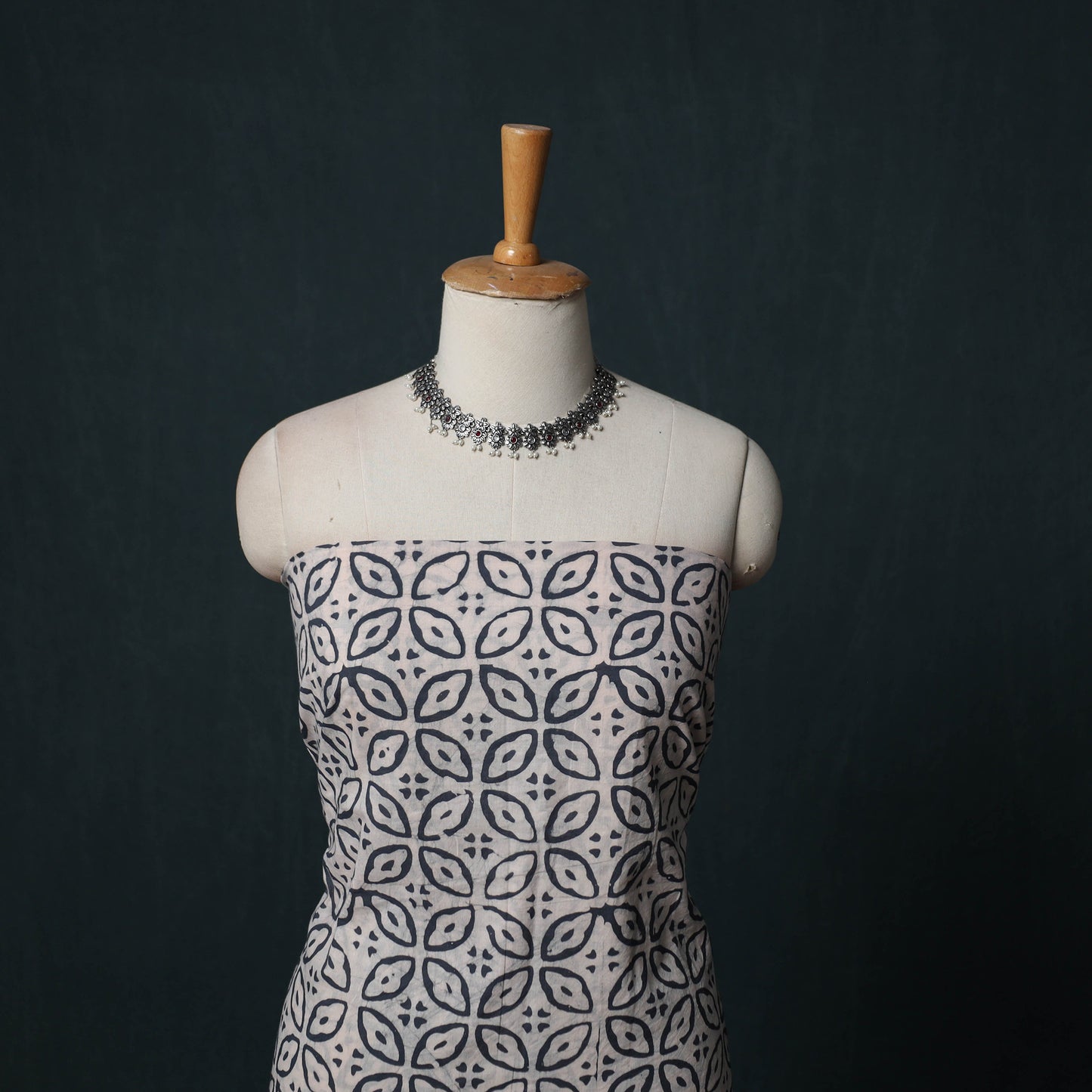 Hand Batik Print Cotton 3pc Unstitched Dress Material Suit Set 01
