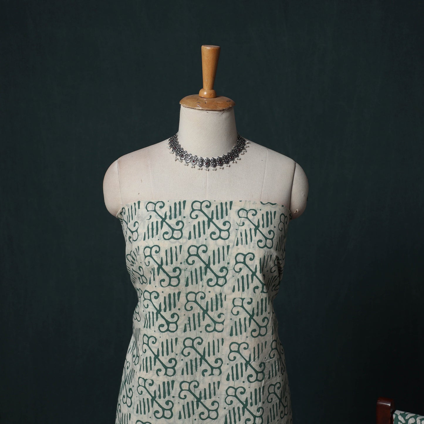Hand Batik Print Cotton 3pc Unstitched Dress Material Suit Set 02