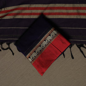 Dharwad Mercerised Cotton 3pc Unstitched Dress Material Suit Set with Woven Border 37