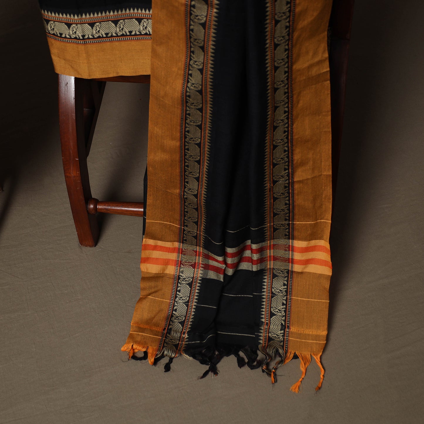 Dharwad Mercerised Cotton 3pc Unstitched Dress Material Suit Set with Woven Border 38