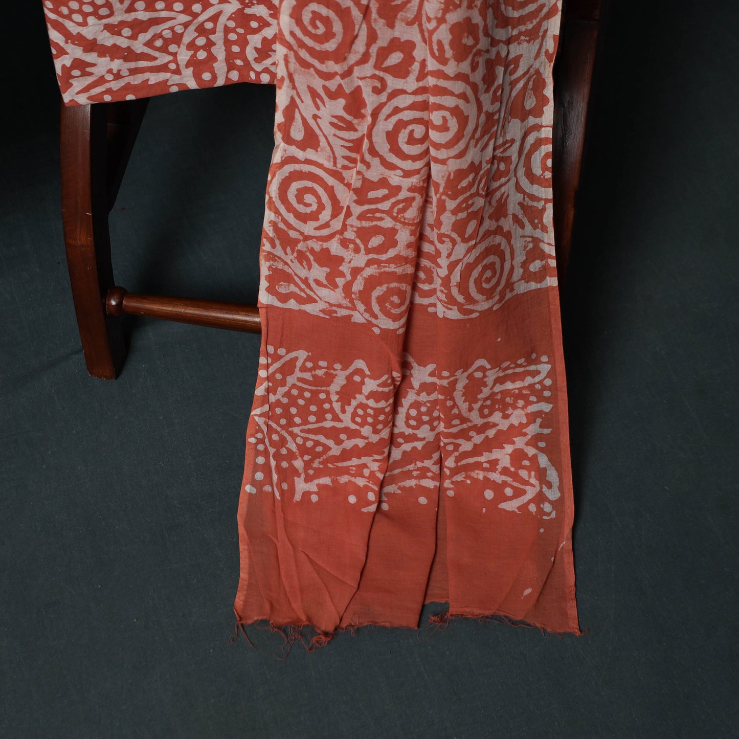 Hand Batik Print Cotton 3pc Unstitched Dress Material Suit Set 05