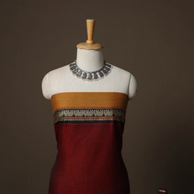 Dharwad Mercerised Cotton 3pc Unstitched Dress Material Suit Set with Woven Border 39
