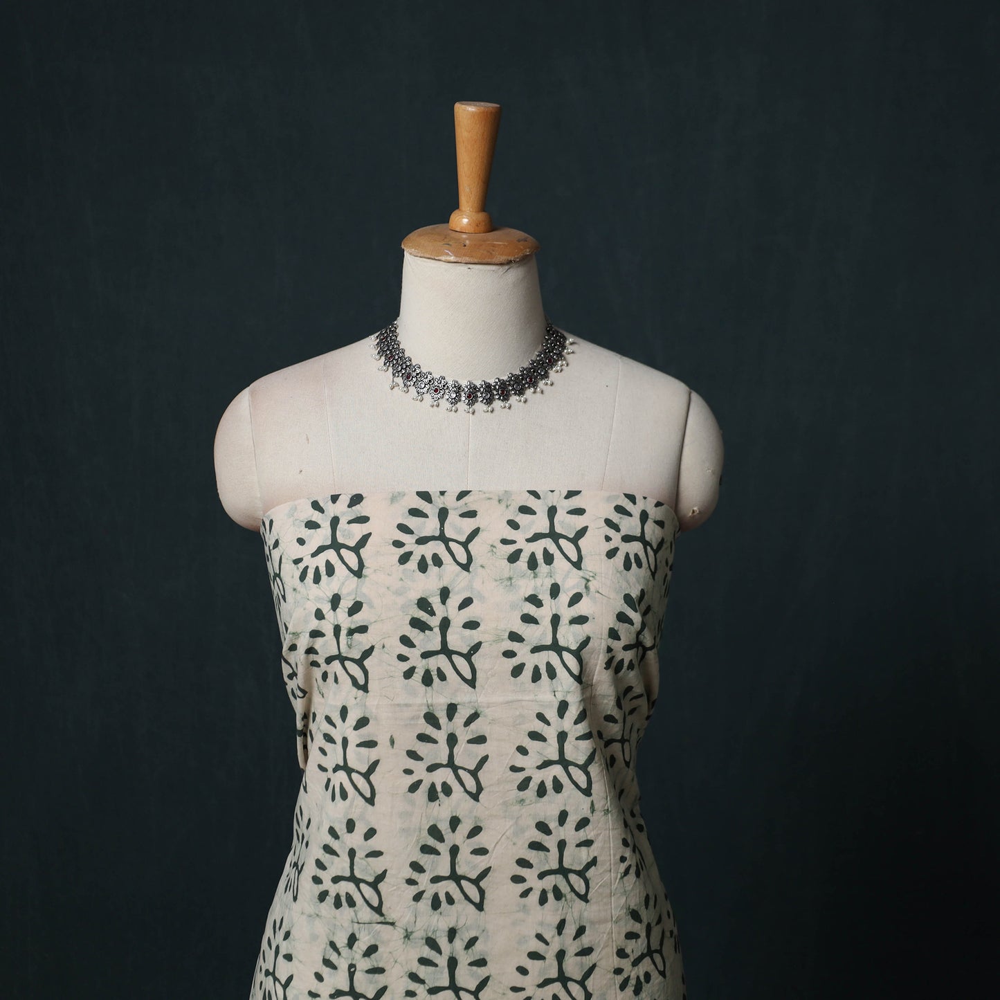 Hand Batik Print Cotton 3pc Unstitched Dress Material Suit Set 06