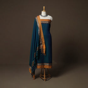 Dharwad Mercerised Cotton 3pc Unstitched Dress Material Suit Set with Woven Border 40