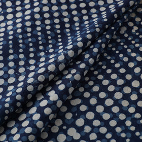 Hand Block Natural Dyed Cotton Bagru Print Indigo Fabric 02