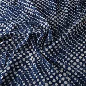 Hand Block Natural Dyed Cotton Bagru Print Indigo Fabric 02