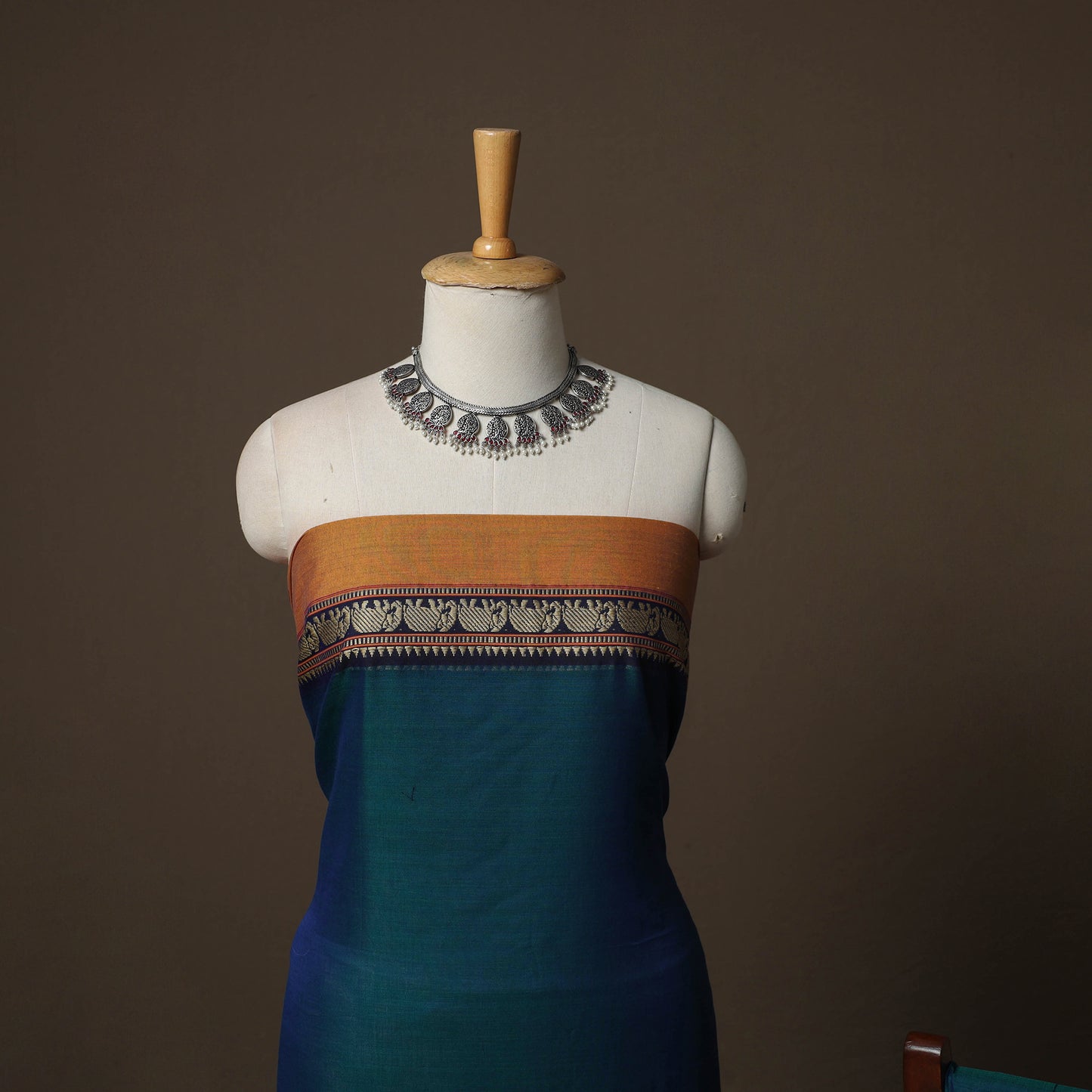 Dharwad Mercerised Cotton 3pc Unstitched Dress Material Suit Set with Woven Border 40