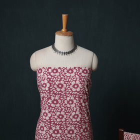 Hand Batik Print Cotton 3pc Unstitched Dress Material Suit Set 07