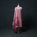 Hand Batik Print Cotton 3pc Unstitched Dress Material Suit Set 07