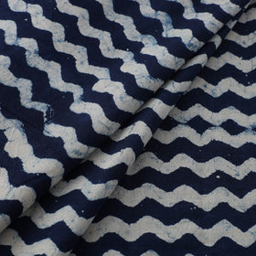 Hand Block Natural Dyed Cotton Bagru Print Indigo Fabric 06