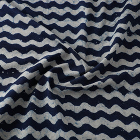 Hand Block Natural Dyed Cotton Bagru Print Indigo Fabric 06