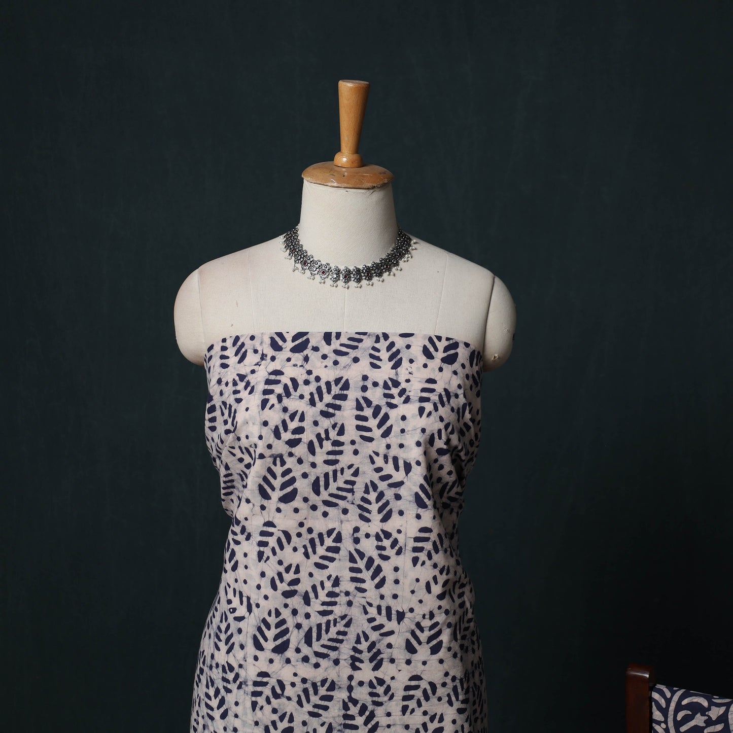 Hand Batik Print Cotton 3pc Unstitched Dress Material Suit Set 08