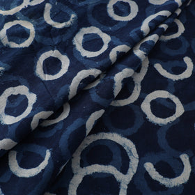 Hand Block Natural Dyed Cotton Bagru Print Indigo Fabric 07