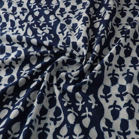 Hand Block Natural Dyed Cotton Bagru Print Indigo Fabric 08
