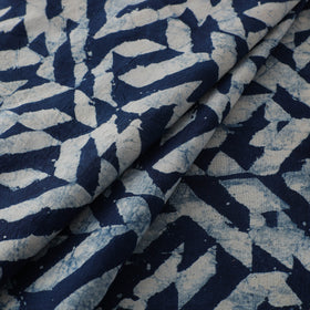 Hand block natural dyed cotton bagru print indigo fabric 09