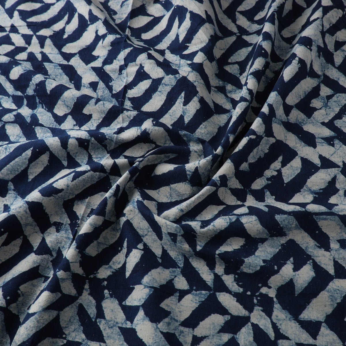 Hand block natural dyed cotton bagru print indigo fabric 09