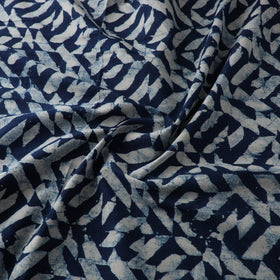Hand block natural dyed cotton bagru print indigo fabric 09