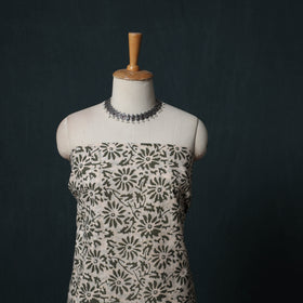 Hand Batik Print Cotton 3pc Unstitched Dress Material Suit Set 09