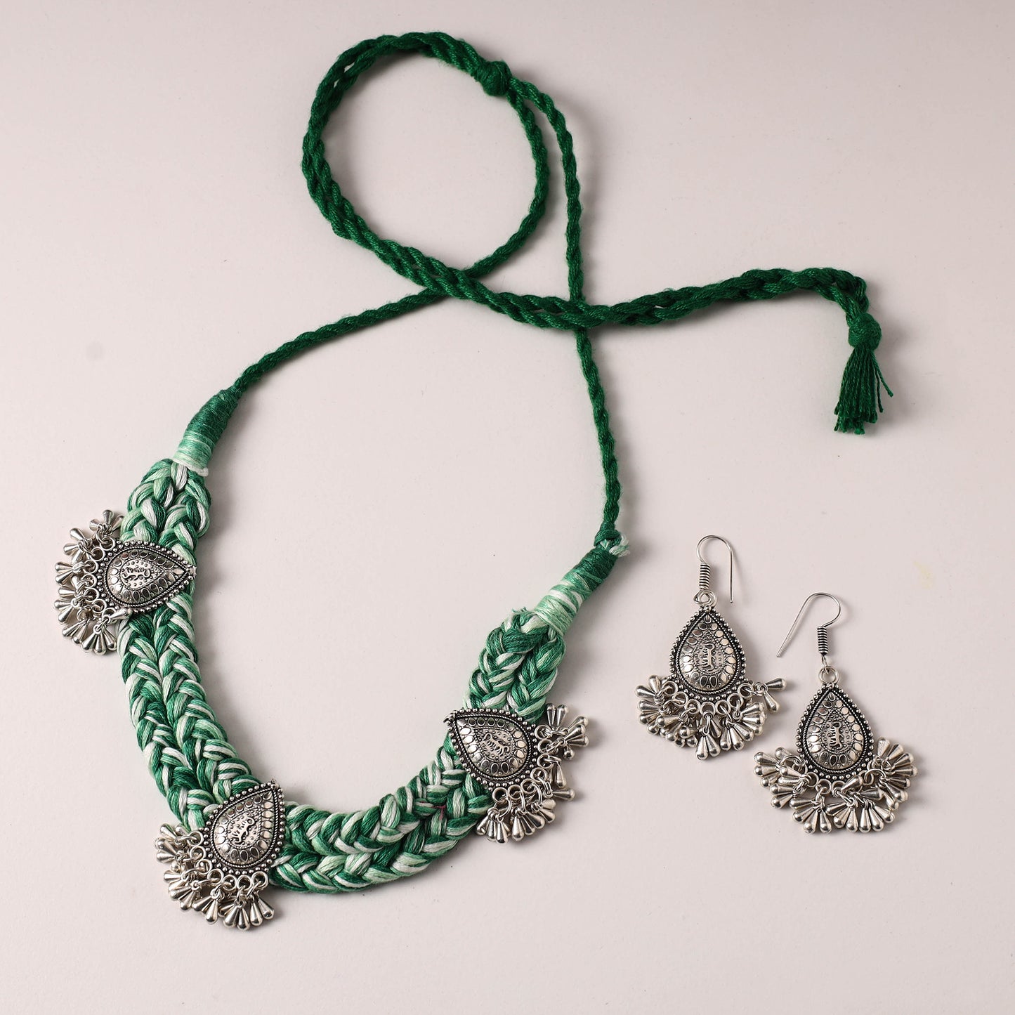 Thread Work German Silver Necklace Set 03