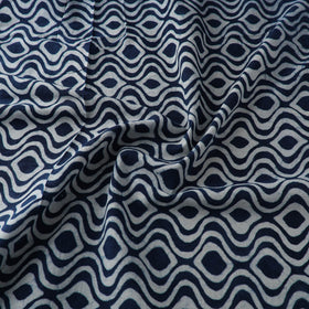 Hand Block Natural Dyed Cotton Bagru Print Indigo Fabric 11