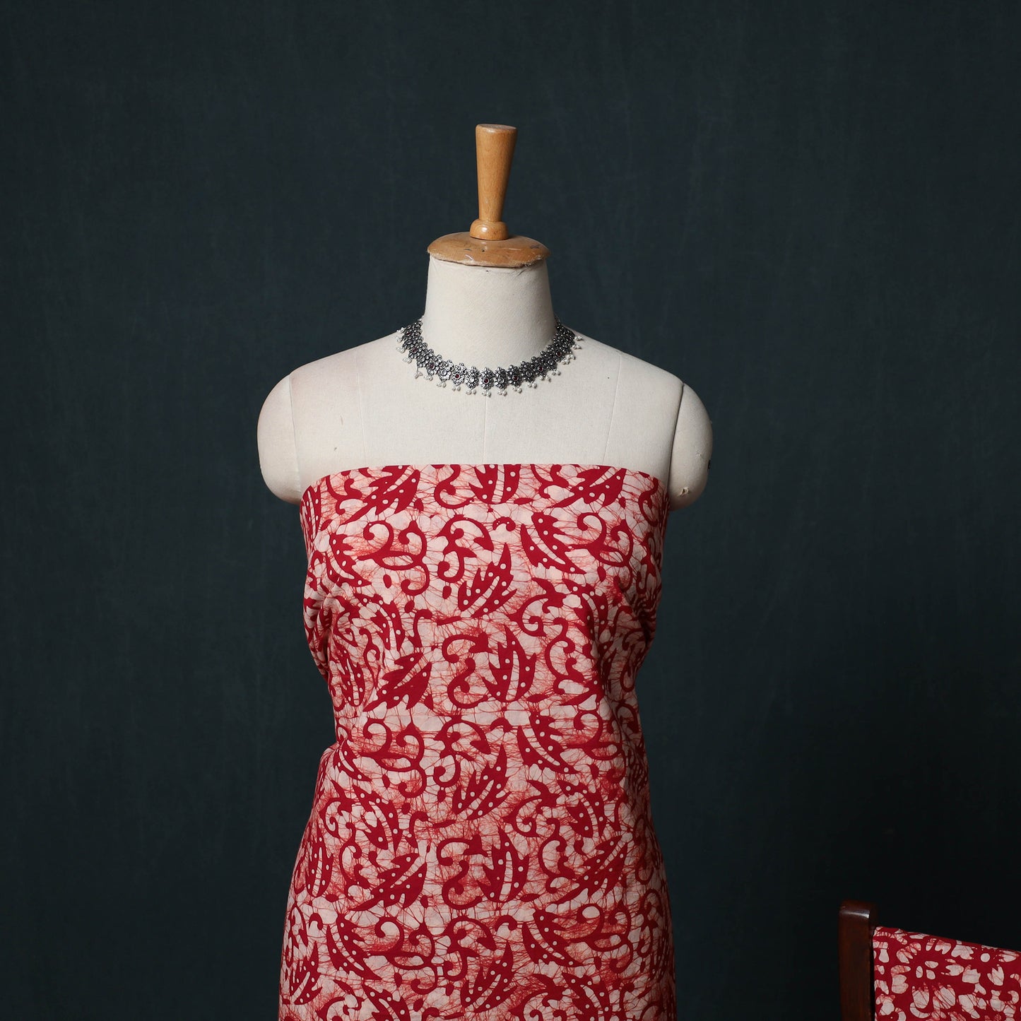 Hand Batik Print Cotton 3pc Unstitched Dress Material Suit Set 10