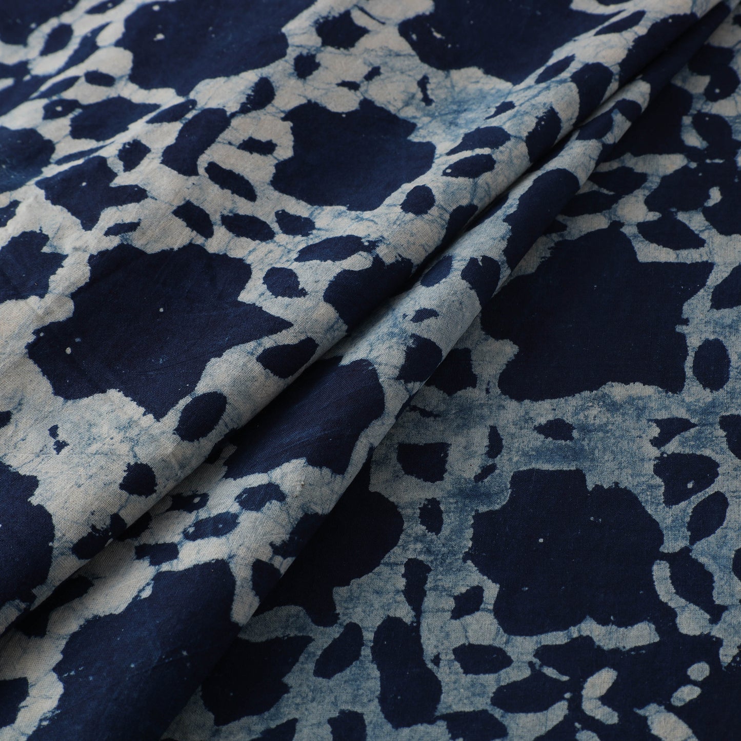 Hand Block Natural Dyed Cotton Bagru Print Indigo Fabric 14