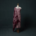 Hand Batik Print Cotton 3pc Unstitched Dress Material Suit Set 11