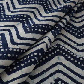 Hand Block Natural Dyed Cotton Bagru Print Indigo Fabric 15