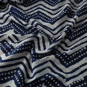 Hand Block Natural Dyed Cotton Bagru Print Indigo Fabric 15