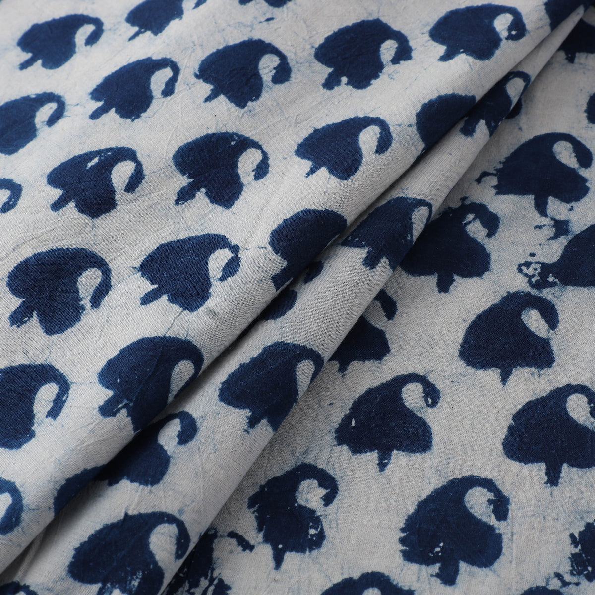 Hand block natural dyed cotton bagru print indigo fabric 16