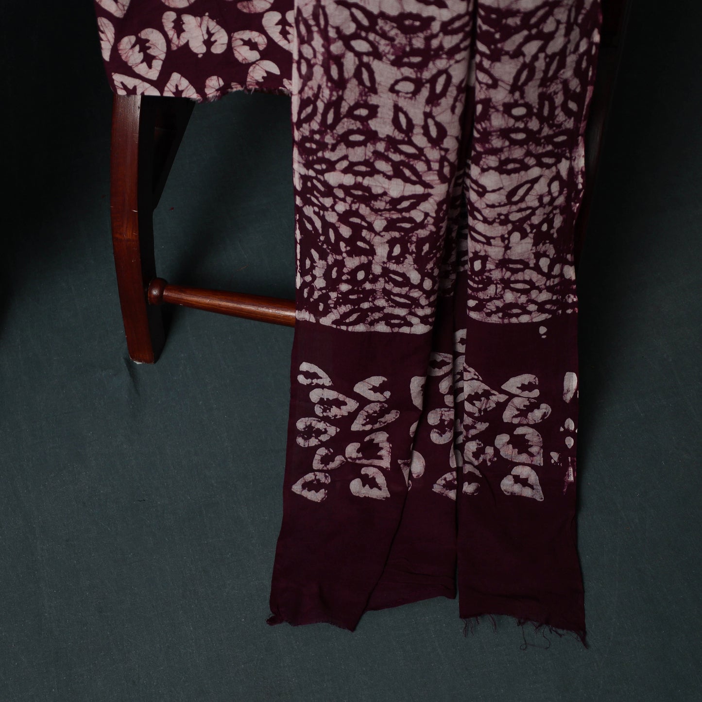 Hand Batik Print Cotton 3pc Unstitched Dress Material Suit Set 11