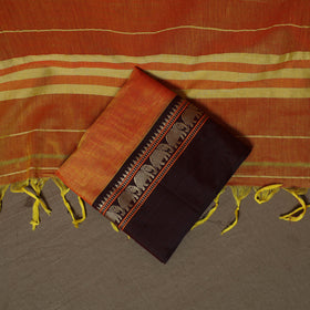 Dharwad Mercerised Cotton 3pc Unstitched Dress Material Suit Set with Woven Border 44