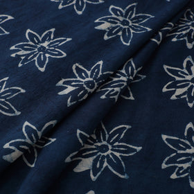Hand Block Natural Dyed Cotton Bagru Print Indigo Fabric 18