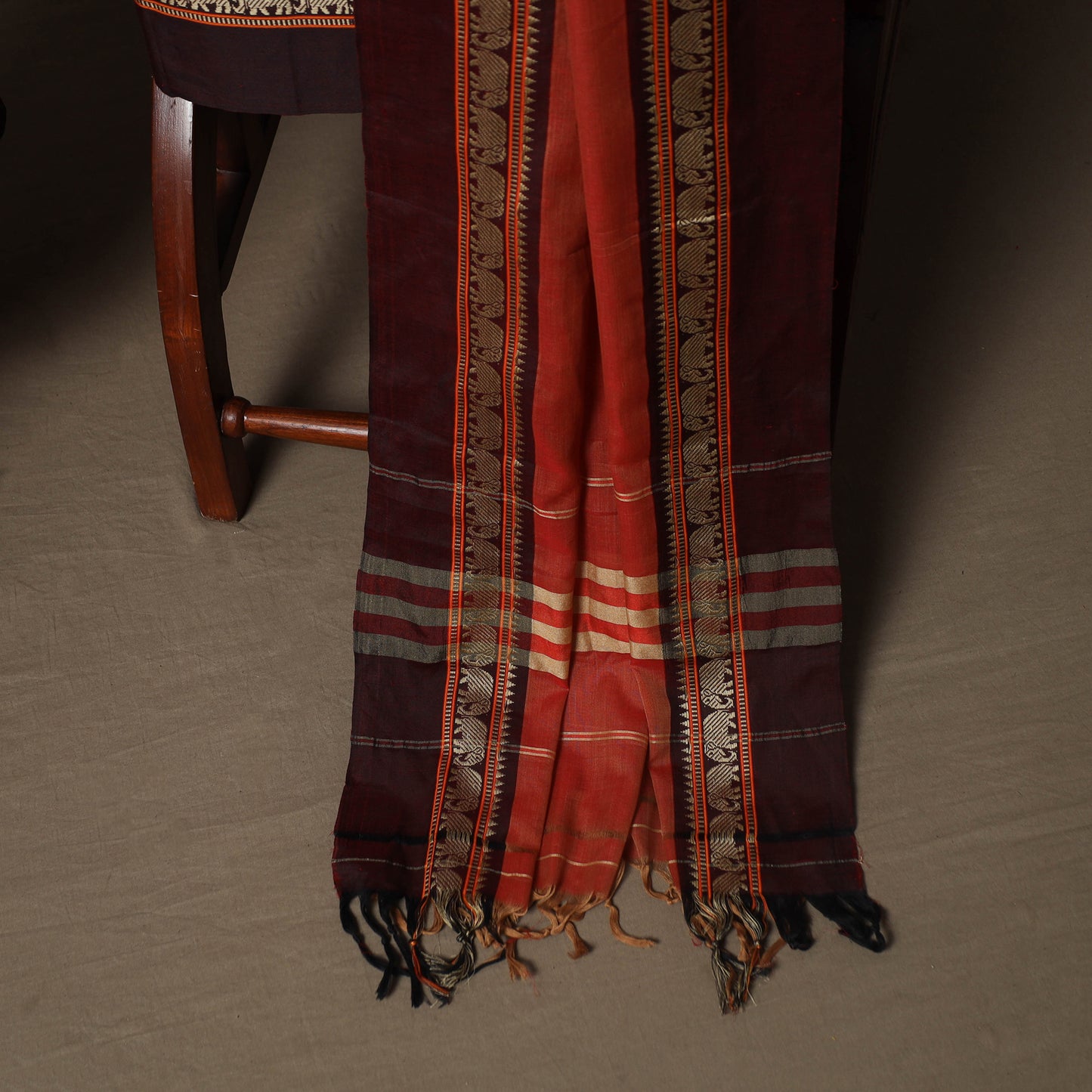 Dharwad Mercerised Cotton 3pc Unstitched Dress Material Suit Set with Woven Border 45