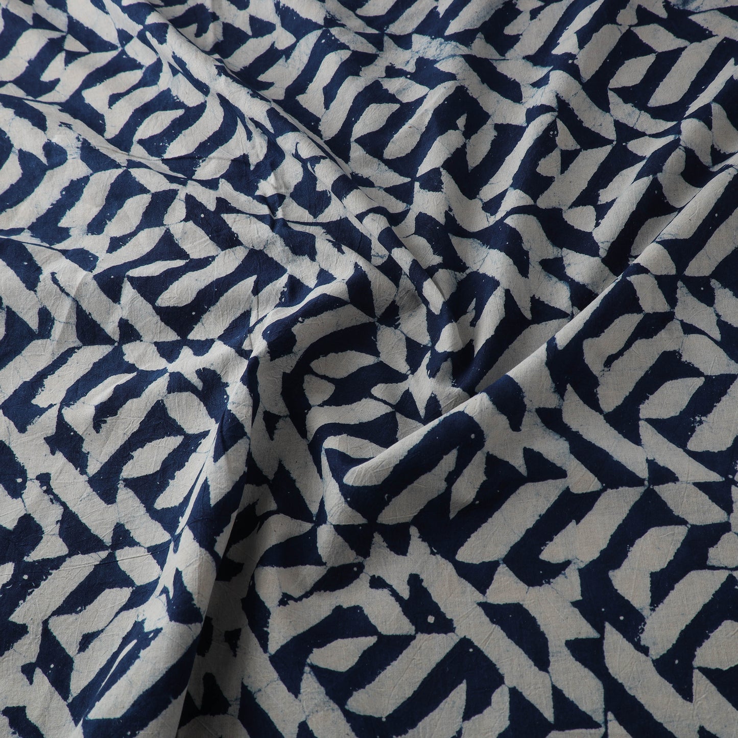 Hand Block Natural Dyed Cotton Bagru Print Indigo Fabric 20