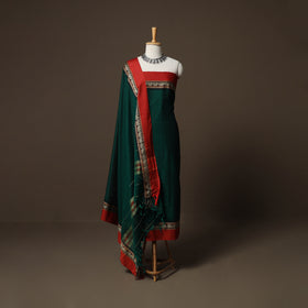 Dharwad Mercerised Cotton 3pc Unstitched Dress Material Suit Set with Woven Border 46