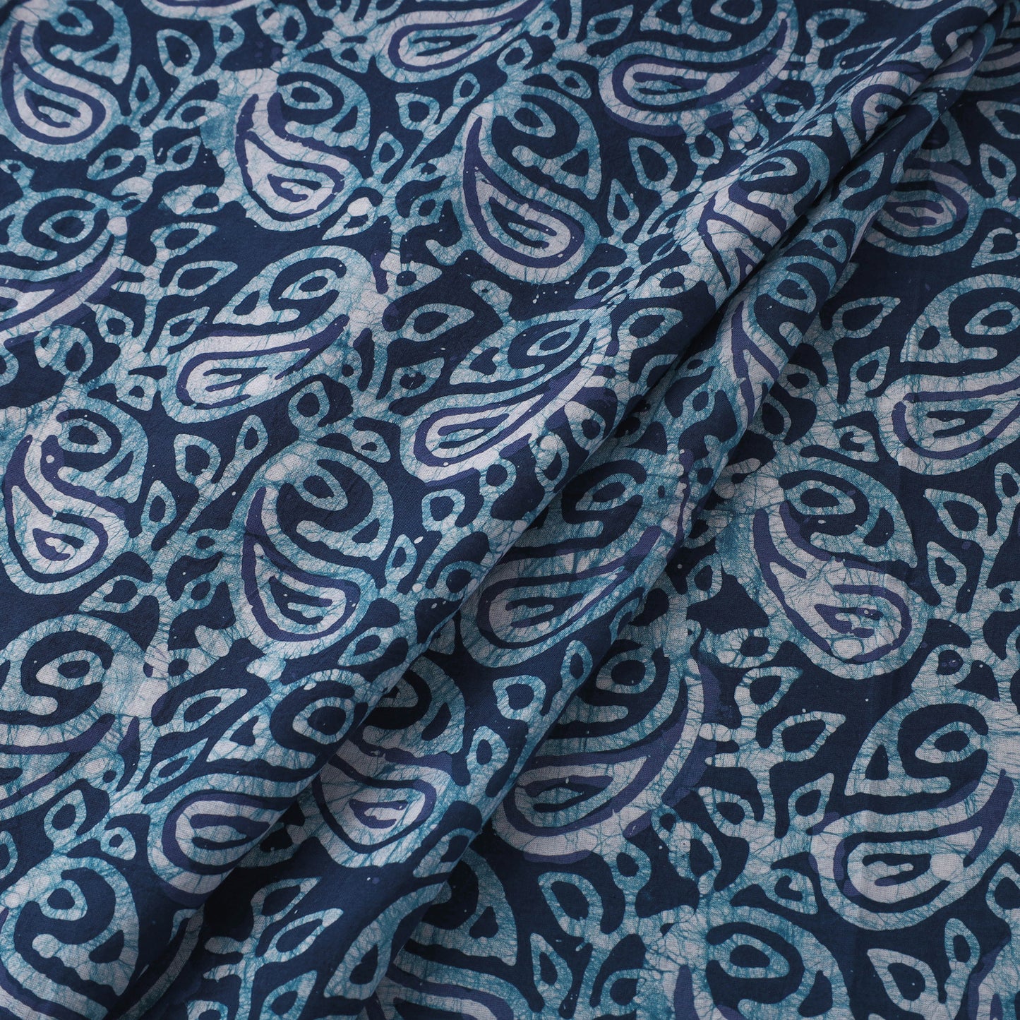 Blue Hand Batik Print Cotton Fabric